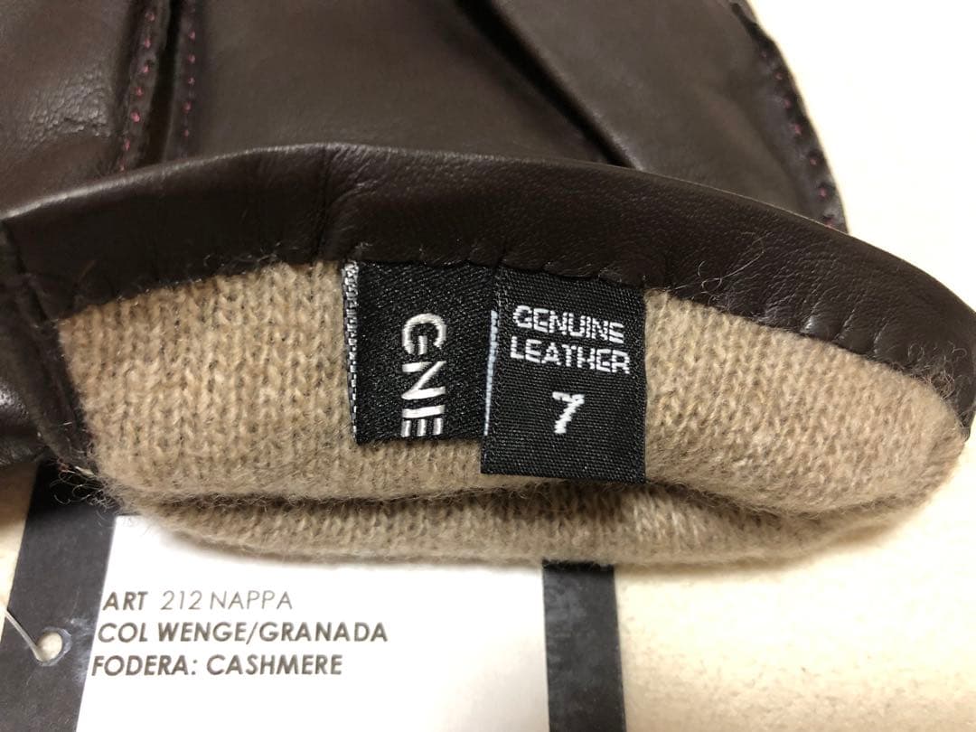 448新品GNERREグネーレ羊革レザーステッチ入り手袋イタリア製