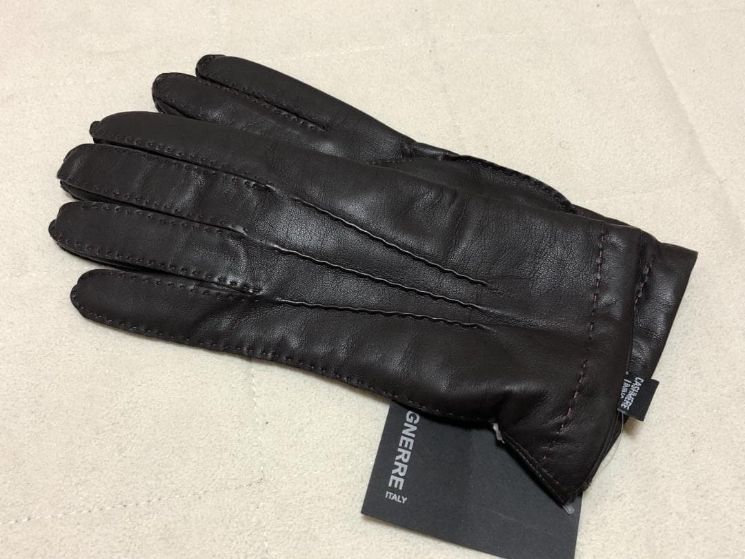 448新品GNERREグネーレ羊革レザーステッチ入り手袋イタリア製