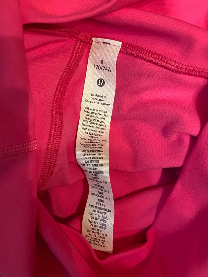 lululemon ルルレモン タイツ スパッツ サイズ8 ピンク