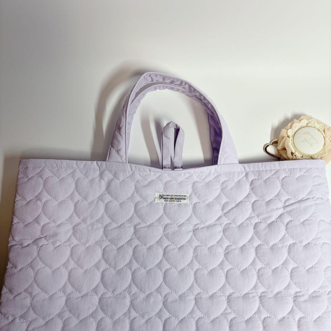 みっき様　ヌビ　ハート　キルト　レッスンバッグ　上履き袋　体操着袋　ハンドメイド