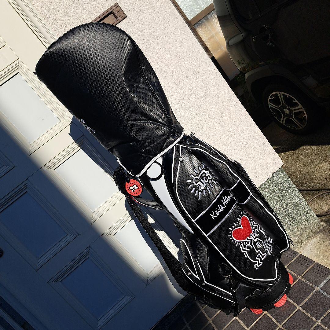 キース・ヘリング キャディバッグ 黒/白