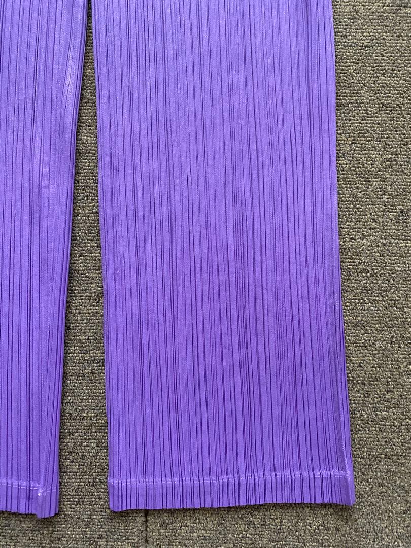 PLEATS PLEASEプリーツプリーズ中太パンツ紫