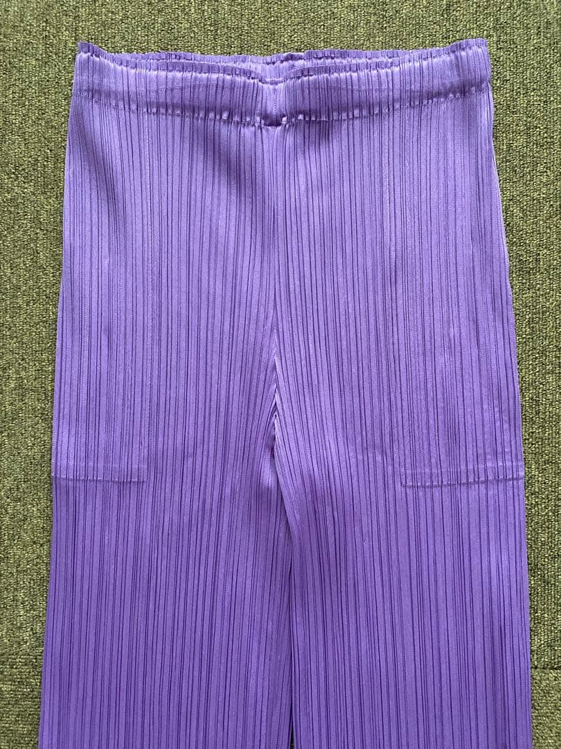 PLEATS PLEASEプリーツプリーズ中太パンツ紫