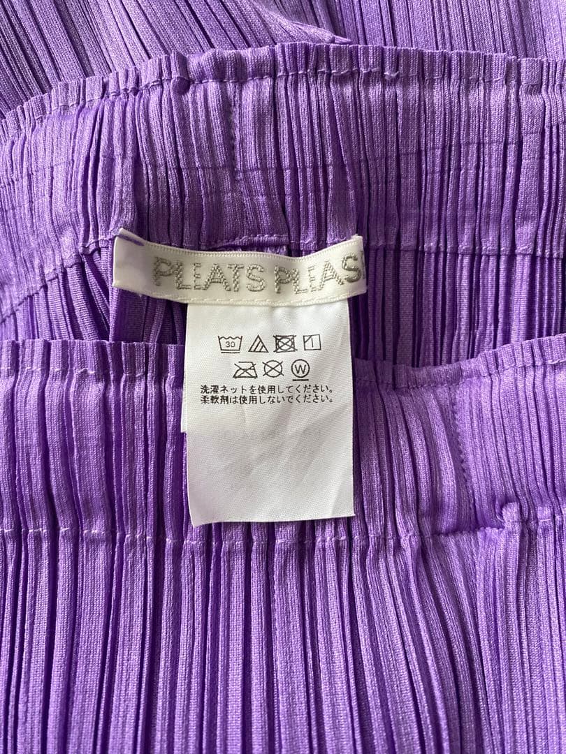 PLEATS PLEASEプリーツプリーズ中太パンツ紫