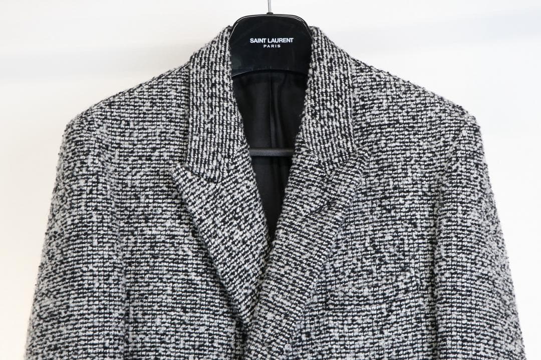 極美品 D .answer ツィード チェスターコート 白黒 48