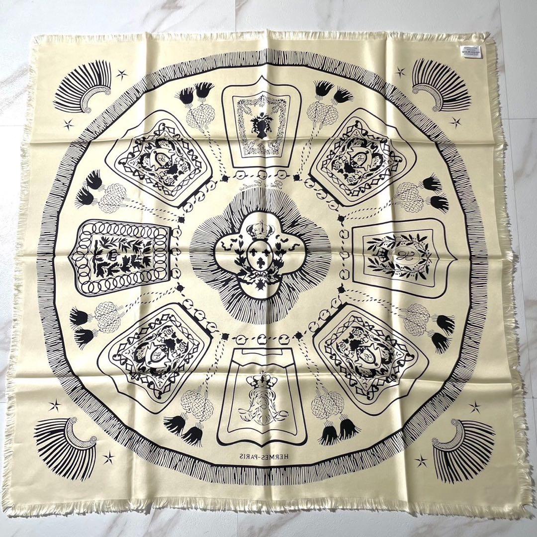 未使用・24年新作　エルメス　カレH 80 サーベル飾袋　フリンジ　スカーフ