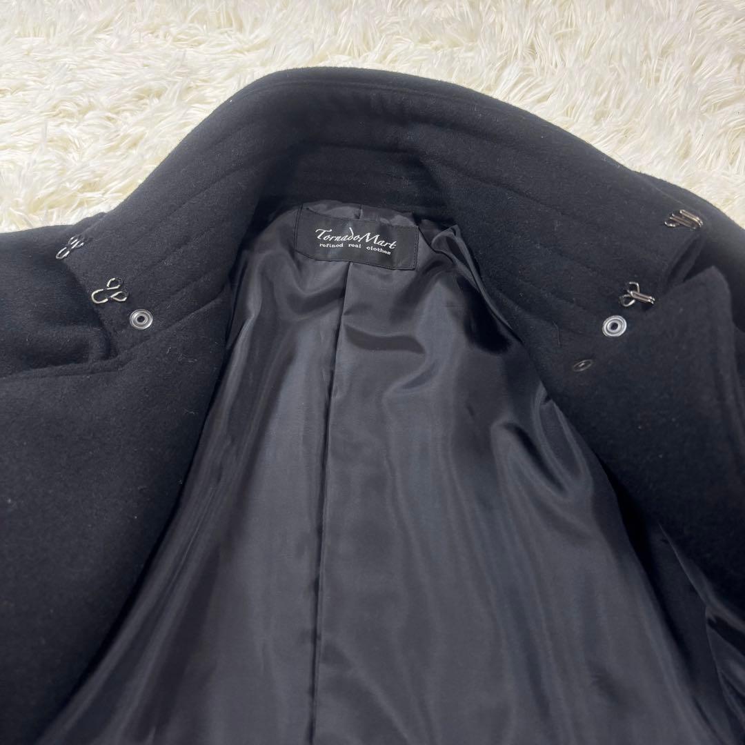 トルネードマート　アシンメトリックデザイン　ロングコート　ブラック　ベルト欠品