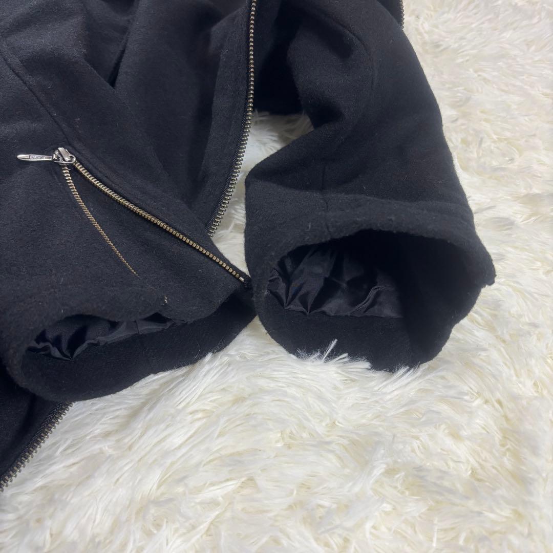 トルネードマート　アシンメトリックデザイン　ロングコート　ブラック　ベルト欠品