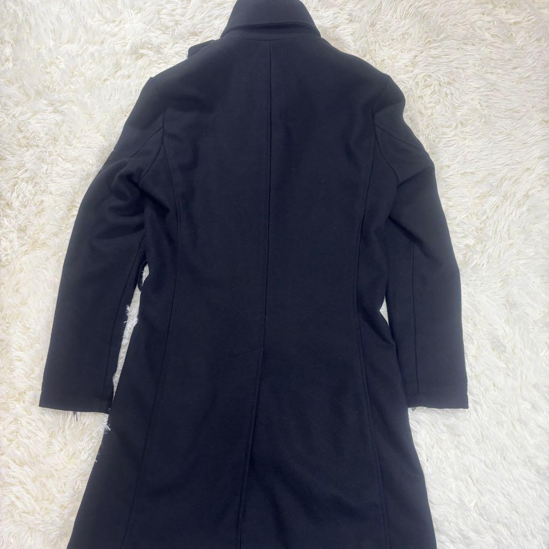 トルネードマート　アシンメトリックデザイン　ロングコート　ブラック　ベルト欠品