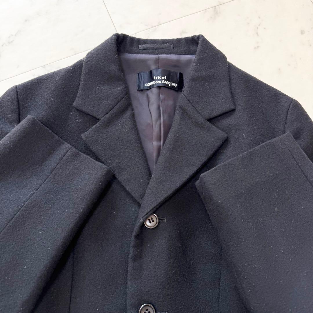 【美品】トリココムデギャルソン テーラード ジャケット ポケット切替 ウール