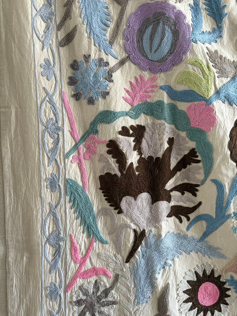 「新品未使用」　スザニ刺繍　スザニ　インドスザニ　手刺繍　インド　一点もの