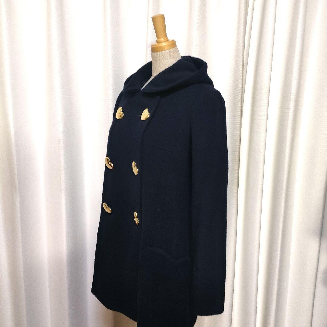 【美品】MILK メルトン フーデットコート ダブルブレスト ハートボタン