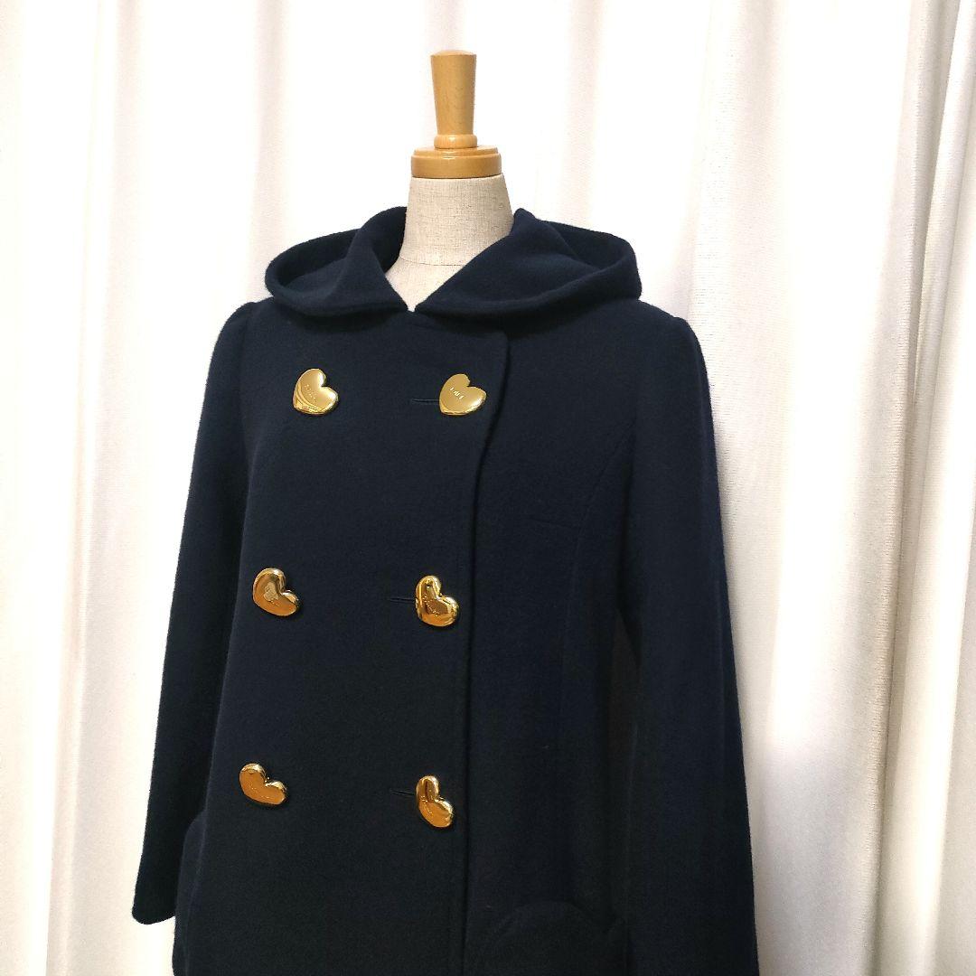【美品】MILK メルトン フーデットコート ダブルブレスト ハートボタン