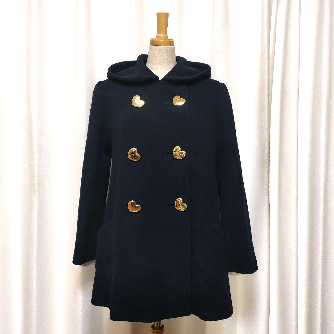 【美品】MILK メルトン フーデットコート ダブルブレスト ハートボタン