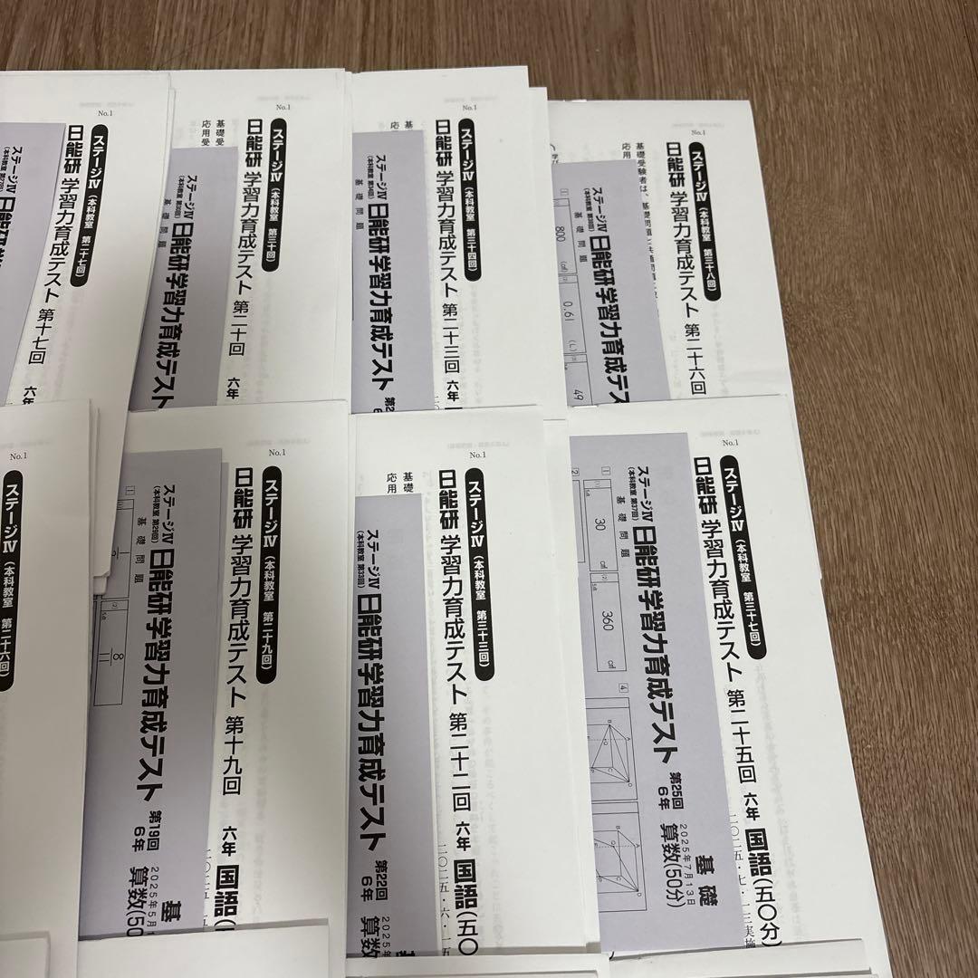 2025年度　日能研　6年　前期　育成テスト 17回分