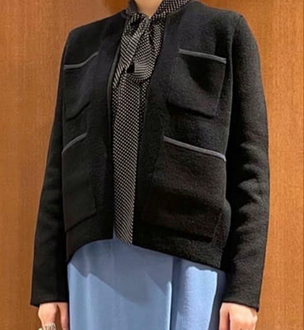 TOMORROWLAND ノーカラージャケット ブラック