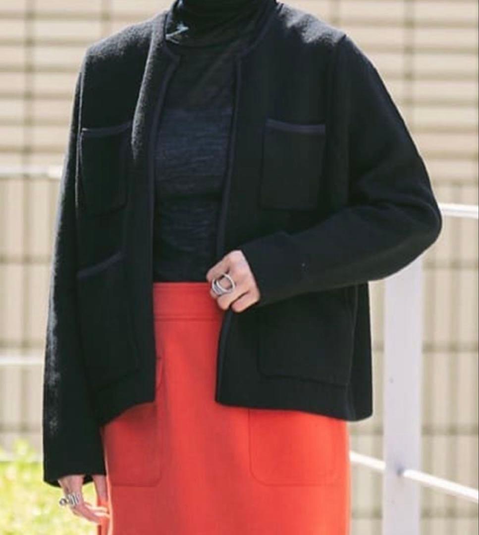 TOMORROWLAND ノーカラージャケット ブラック