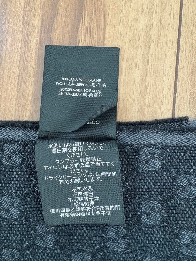 GUCCIマフラー　グッチマフラー　シェリーライン　シルク　グッチ　黒