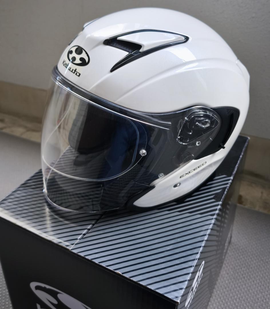 【中古】オージーケーカブト EXCEED パールホワイトM ピンロック付き