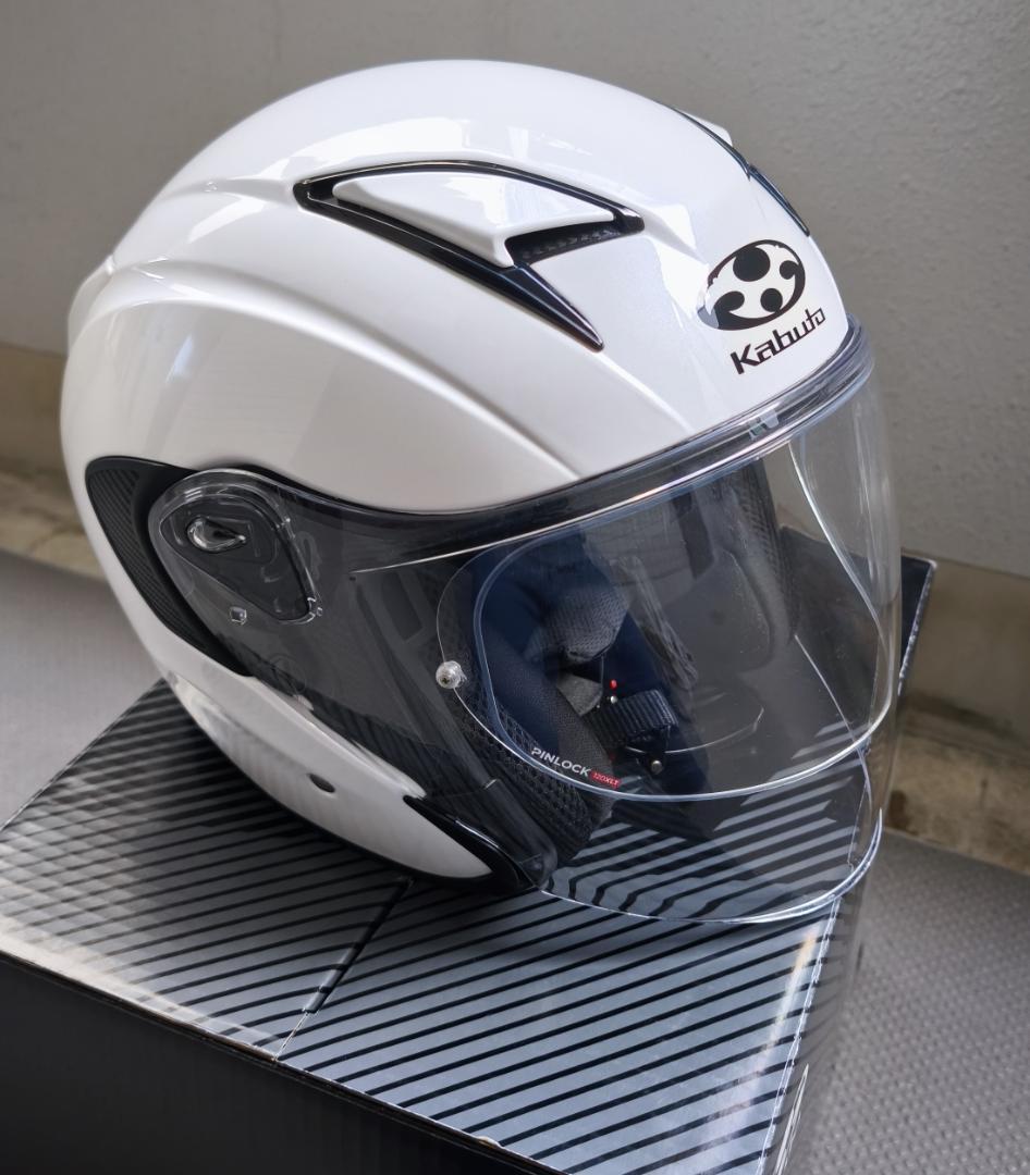 【中古】オージーケーカブト EXCEED パールホワイトM ピンロック付き