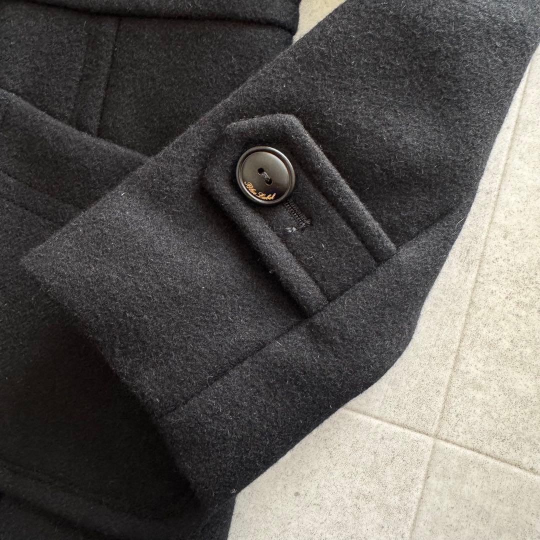 バーバリーブルーレーベル　コート　ノバチェック　2WAY　黒　40　カシミヤ混