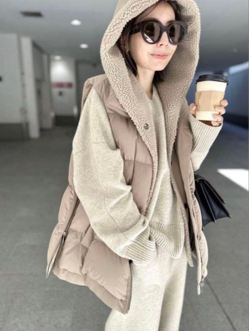 アパルトモン　ルーアンドレア　ダウンベスト　ベージュ