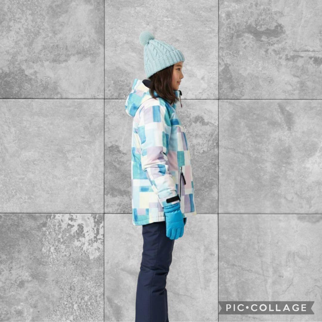 美品☆Phenixスキーウェア上下 女の子150 140 パステルブロック 水色