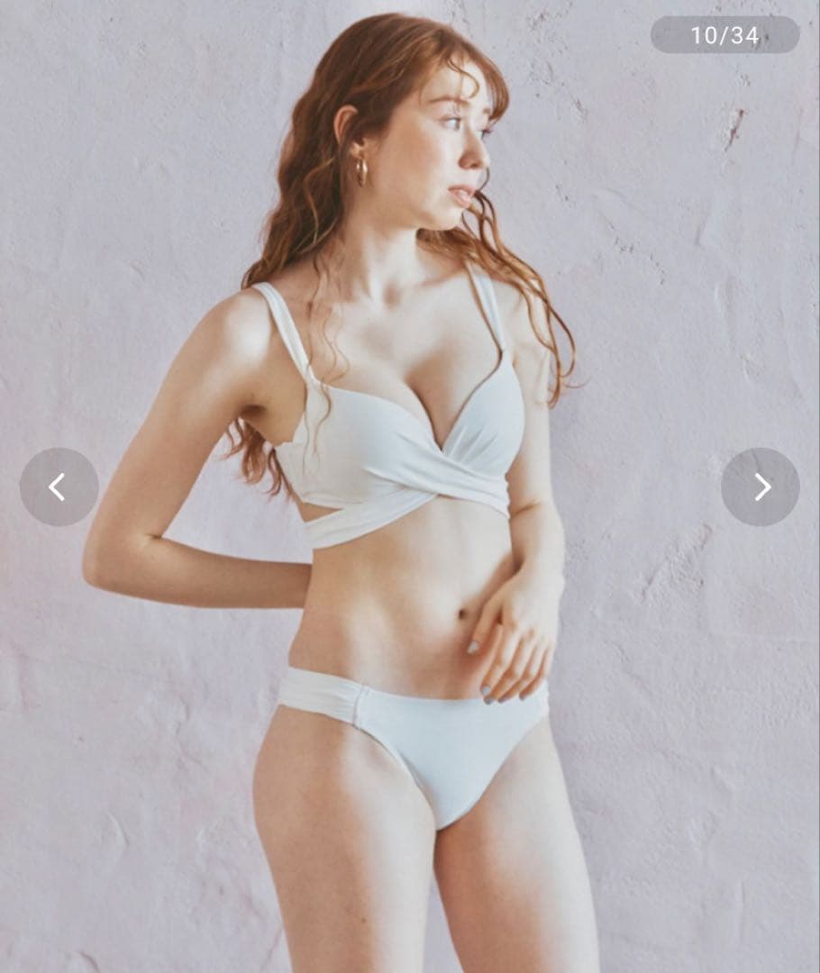 【三愛水着楽園】ホワイト クロスビキニ