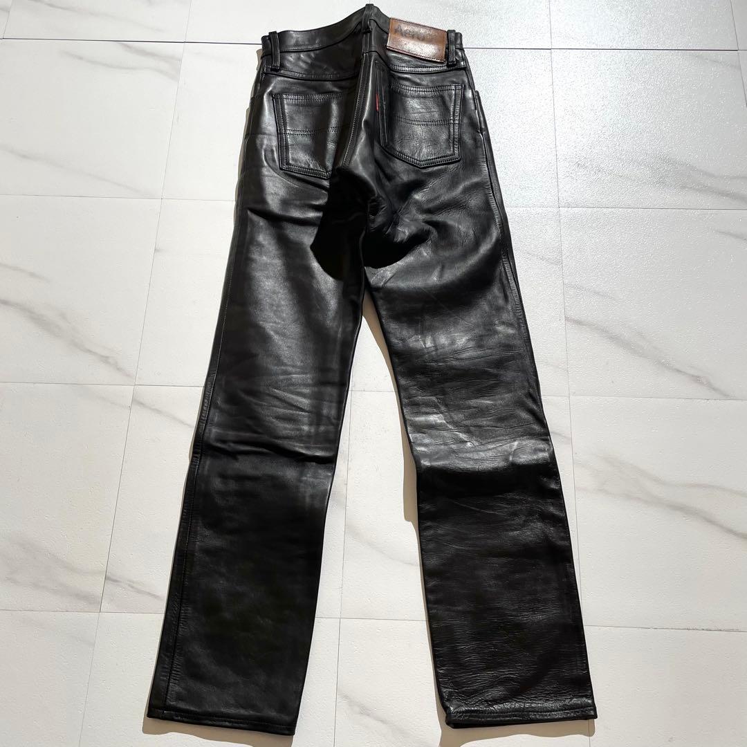 入手困難✨ エアロレザー レザーパンツ ホースハイド 馬革 バイク ブラック