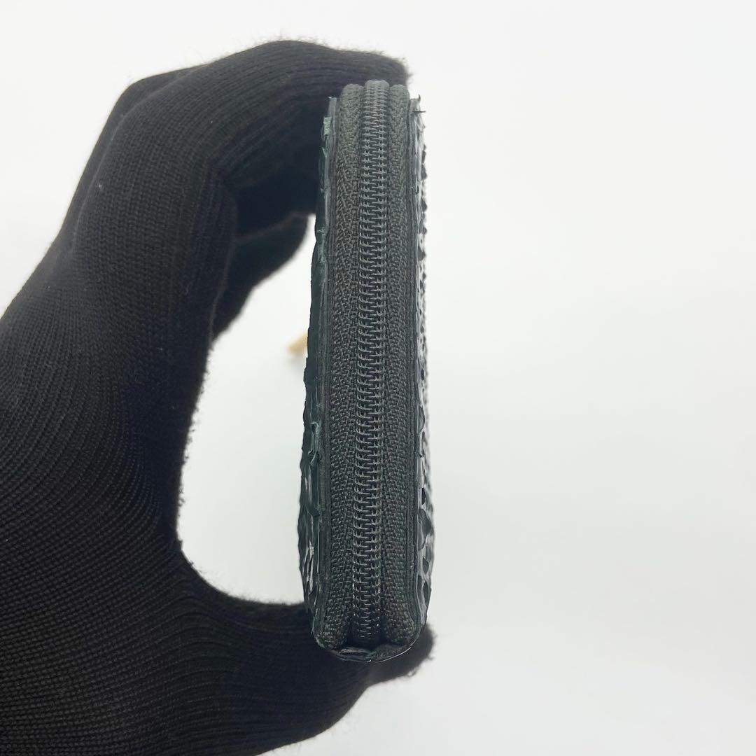 極美品　ATAO アタオ　リモ　長財布　ゴールド金具　パイソン　レザー　グリーン