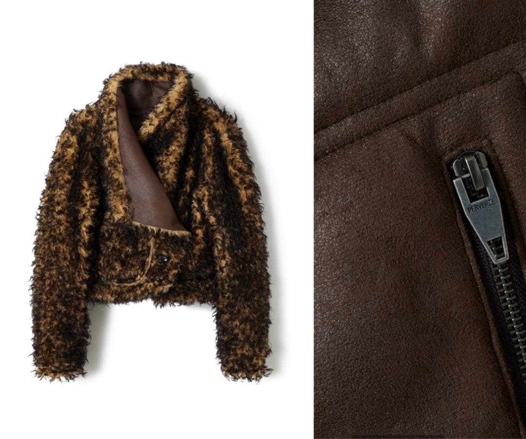 ジャケット・アウター PERVERZE Vegan-Leather Wrap Neck Jacket