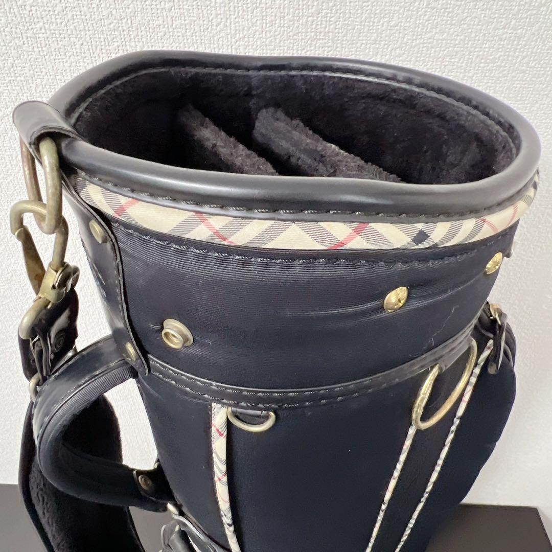 バーバリーゴルフキャディバッグ 6分割 ノバチェック ブラック BURBERRY