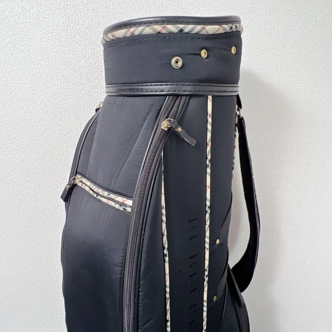 バーバリーゴルフキャディバッグ 6分割 ノバチェック ブラック BURBERRY