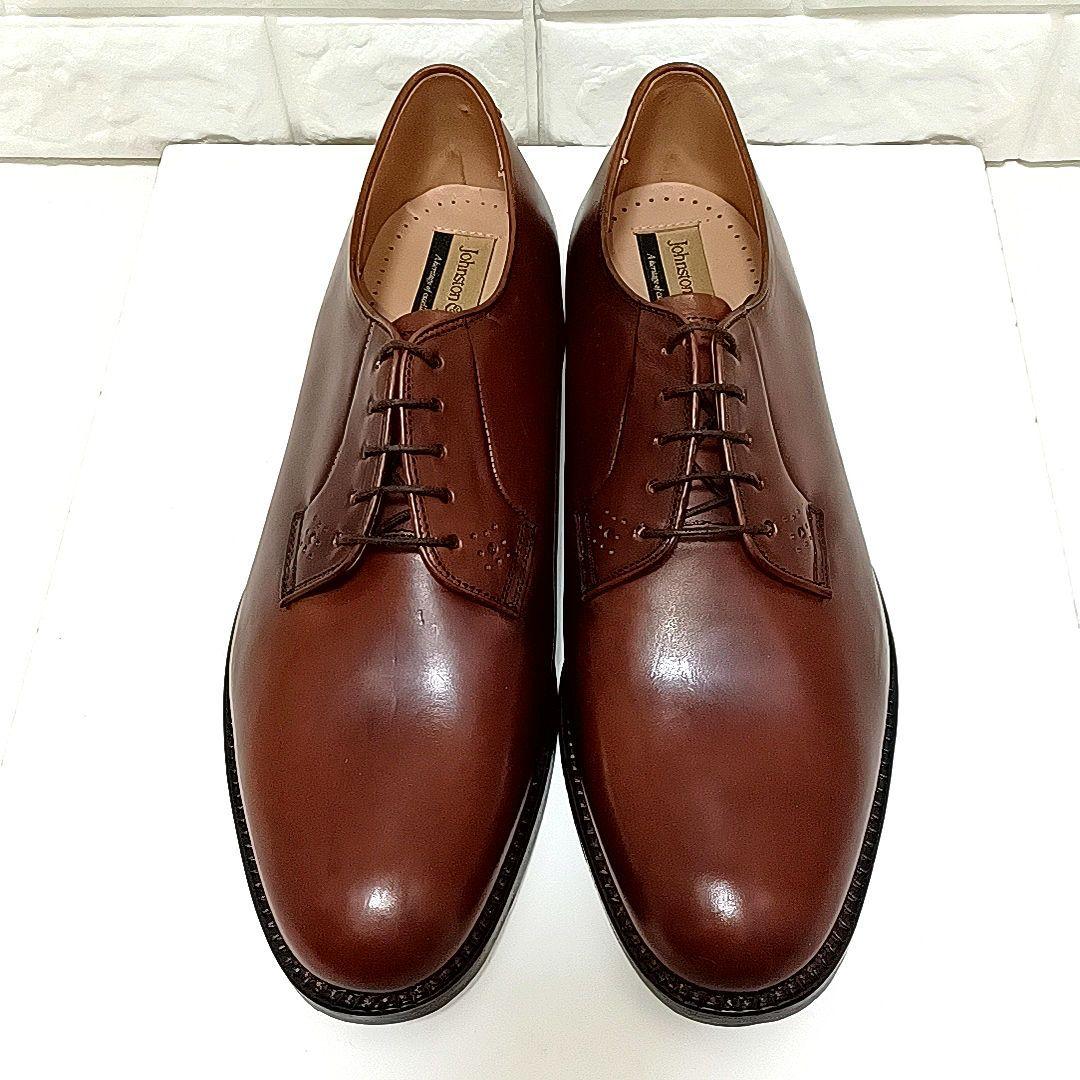 未使用に近い★JOHNSTON&MURPHY　外羽根　プレーントゥ　ブラウン
