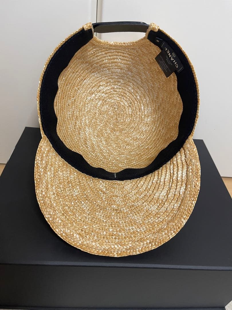 CHANEL ココマークストローキャップ　麦わら帽子