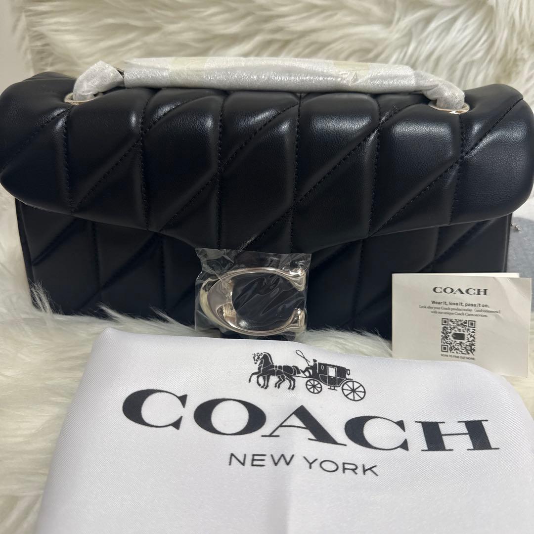 COACH ブラック ショルダーバッグ キルティング