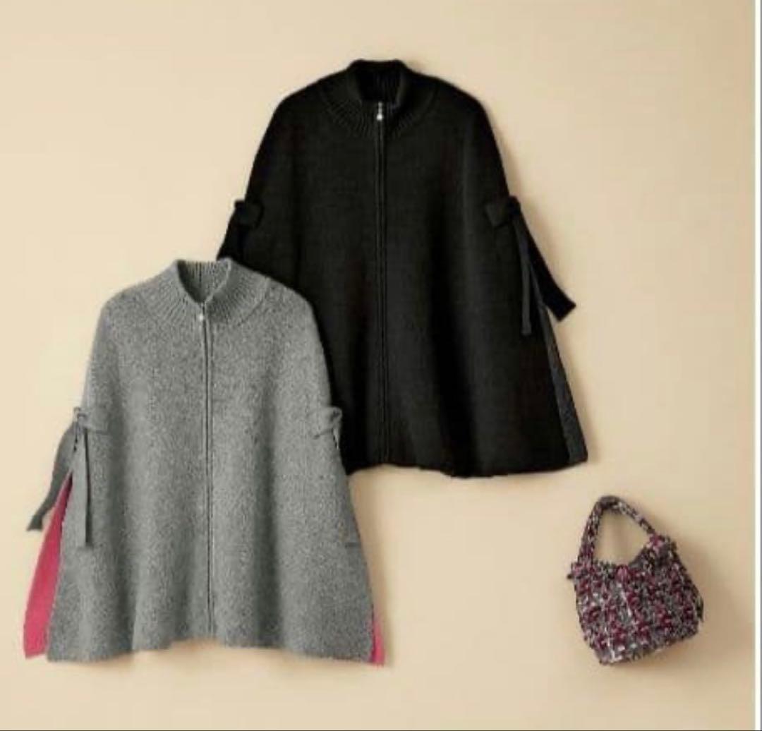 Rene ケープポンチョニット　ブラック　Ｆ