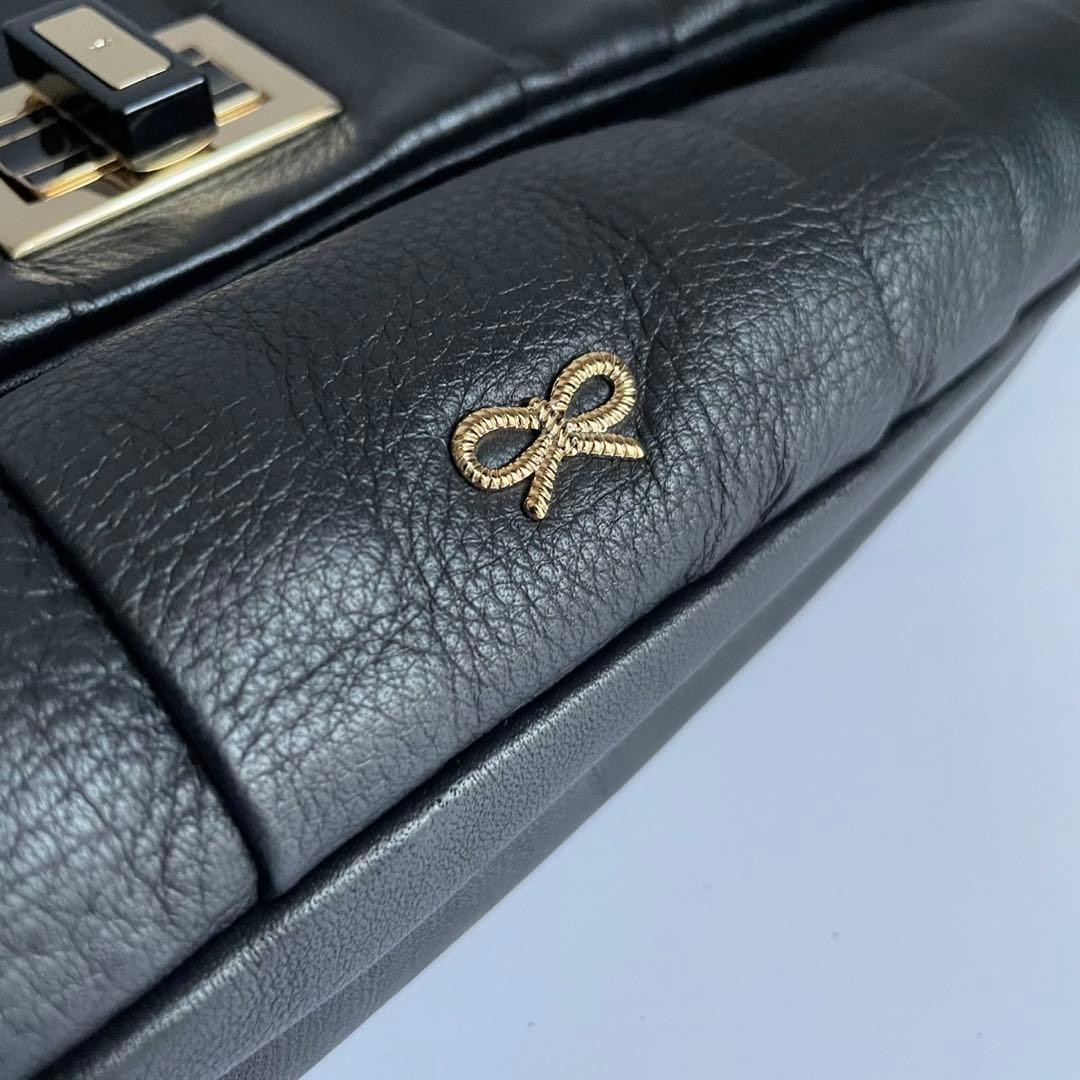 ✨️未使用級✨️ ANYAHINDMARCH チェーン ハンドバッグ 黒色 レザー