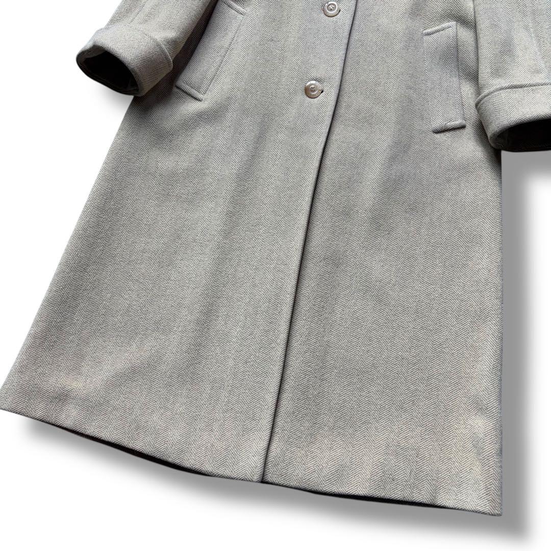 バーバリー ステンカラーコート ヘリンボーン ロング シャドーホース アイボリー