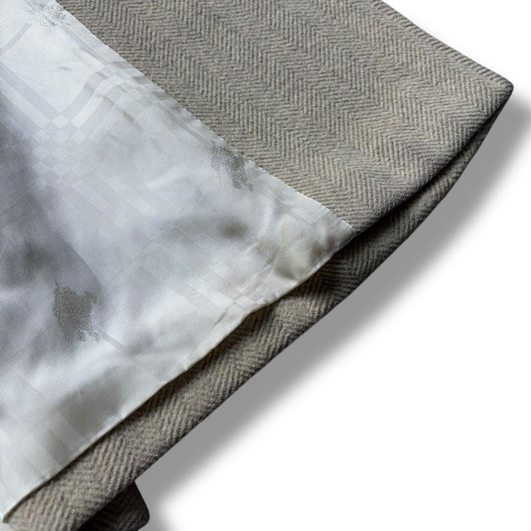 バーバリー ステンカラーコート ヘリンボーン ロング シャドーホース アイボリー