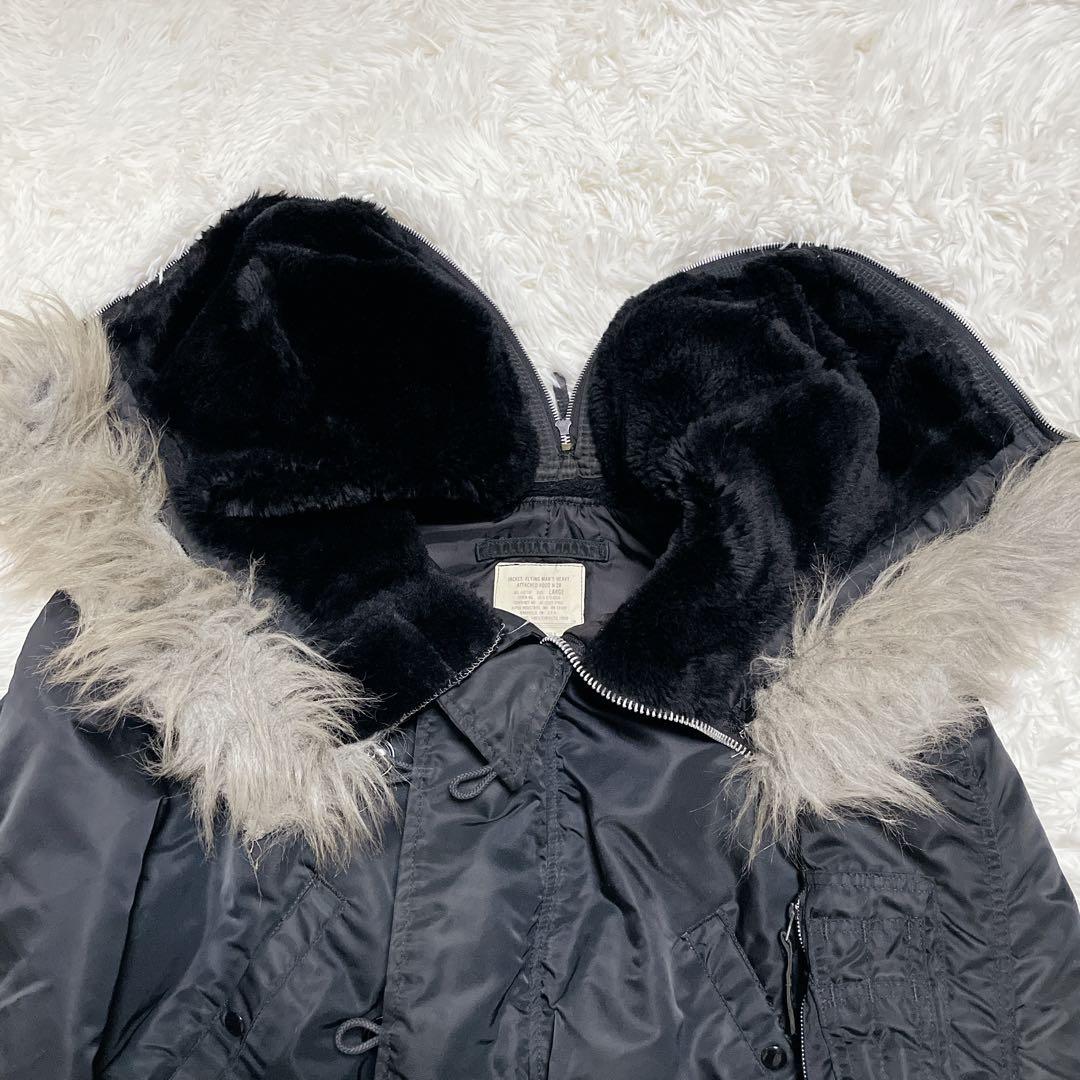 USA製 80s ALPHA アルファ N-2B フライトジャケット L 黒