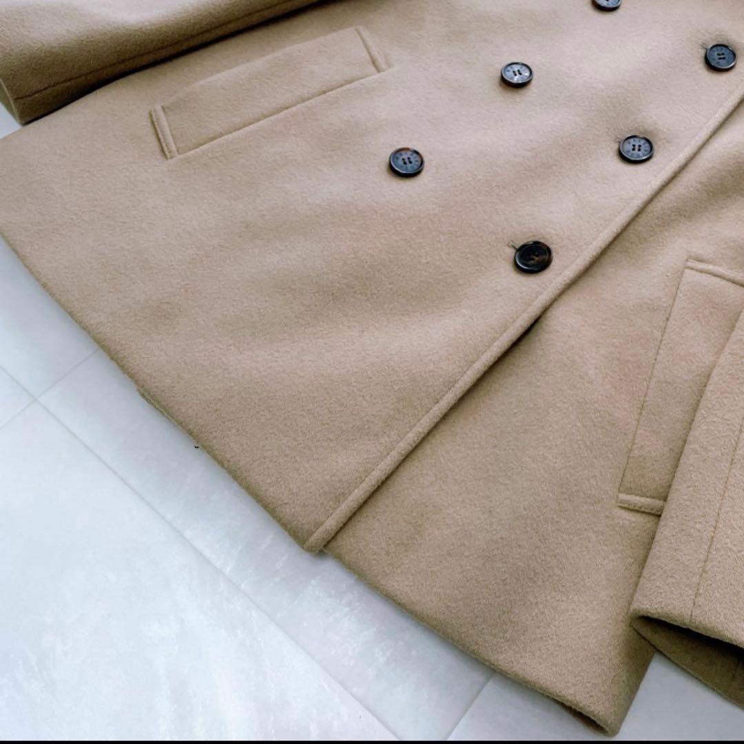 極美品✨近年 マッキントッシュ ウールカシミヤ ピーコート ロゴボタン キャメル