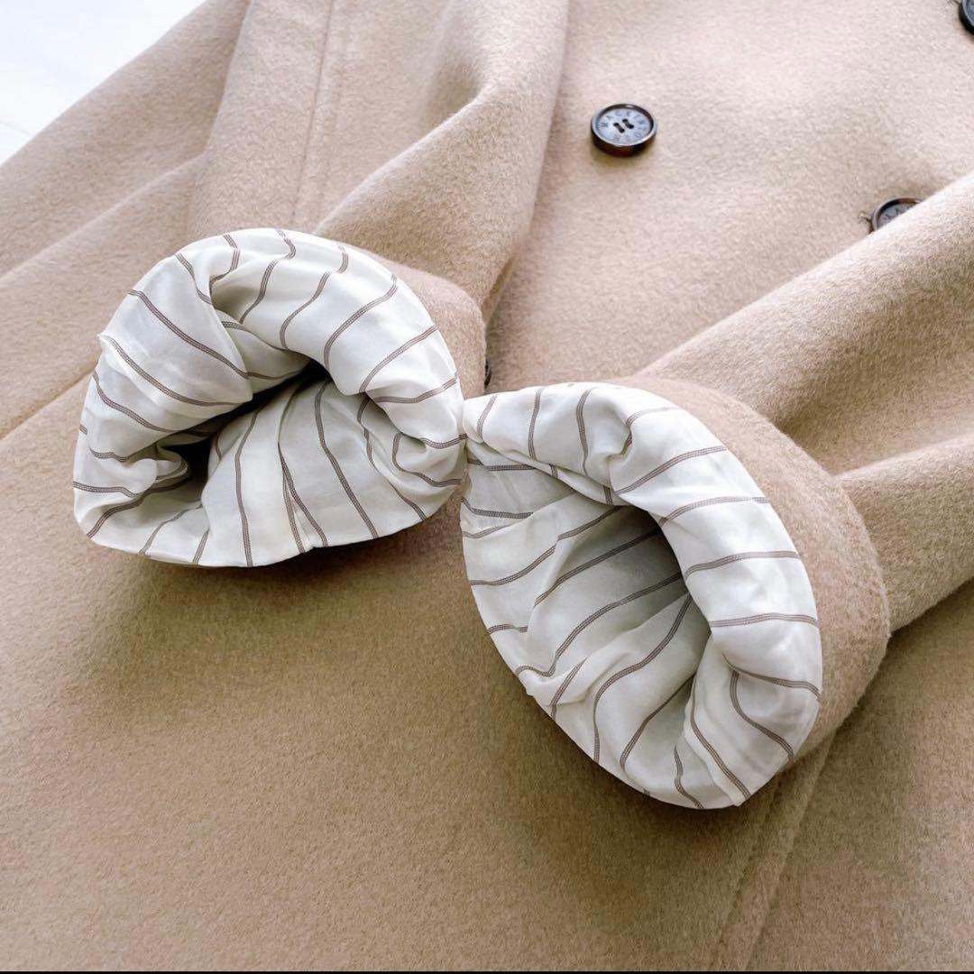 極美品✨近年 マッキントッシュ ウールカシミヤ ピーコート ロゴボタン キャメル