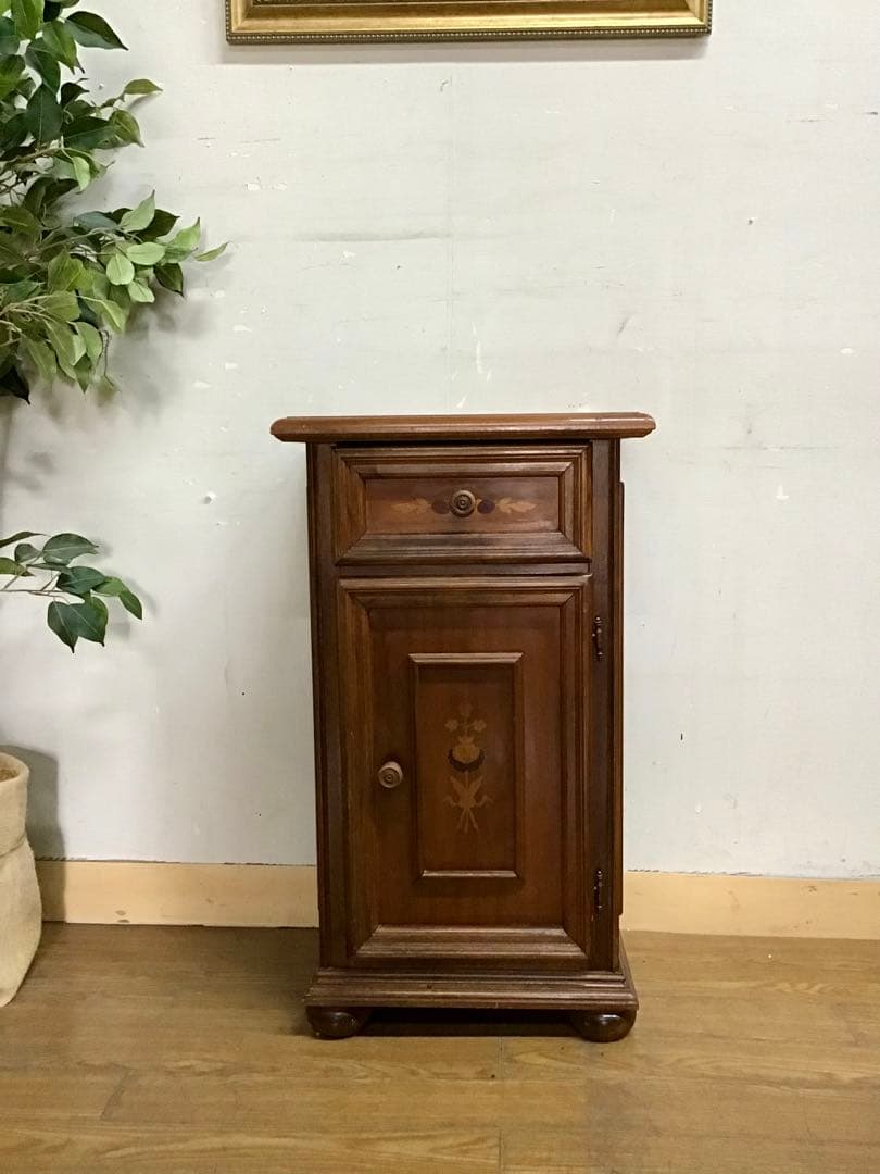 管364☆イタリア製☆象嵌細工☆アンティーク☆電話台☆花台☆チェスト