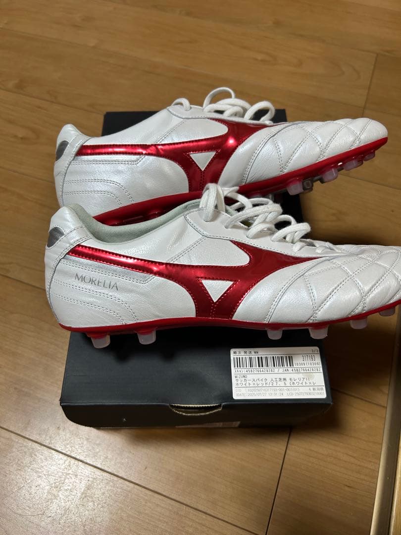 Mizuno Morelia Japan AG 27.5cm ホワイト/レッド