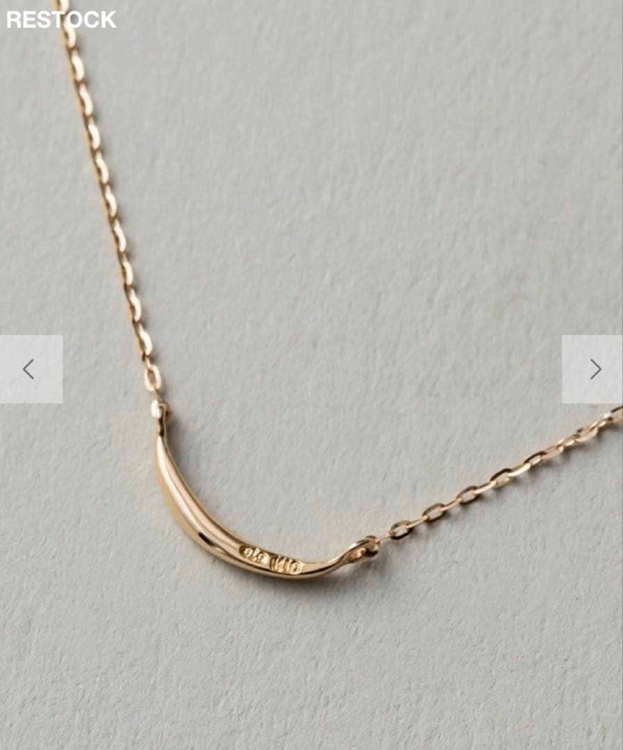 【未使用】ete K10YG クレセントムーン ネックレス｜三日月 レイヤード