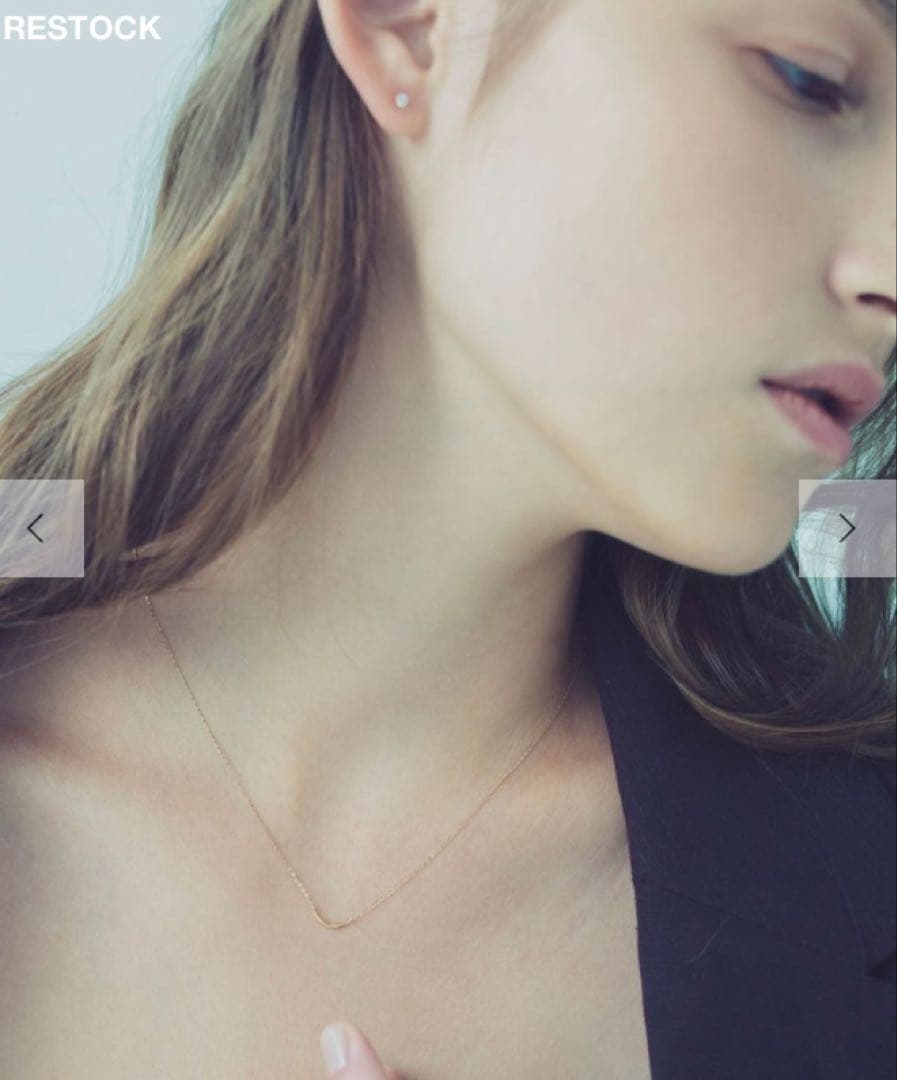 【未使用】ete K10YG クレセントムーン ネックレス｜三日月 レイヤード