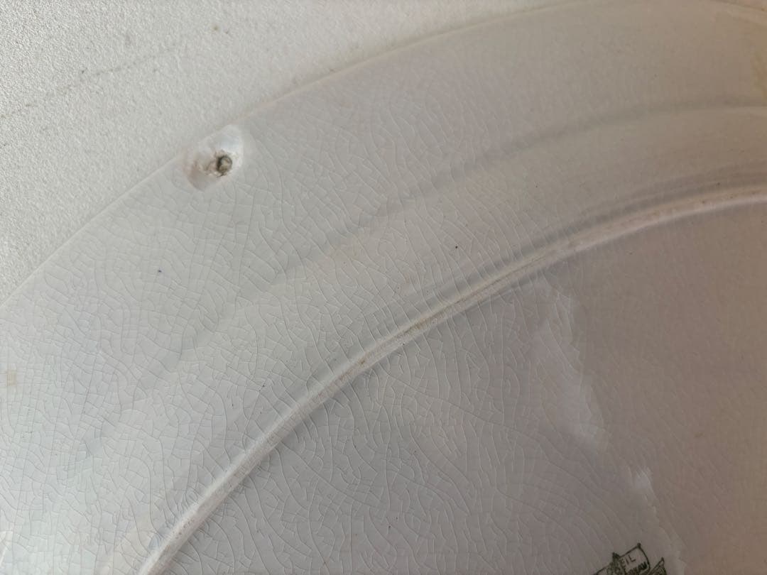 クレイユモントロー　白オーバルプレート 白フランスアンティーク皿　creil