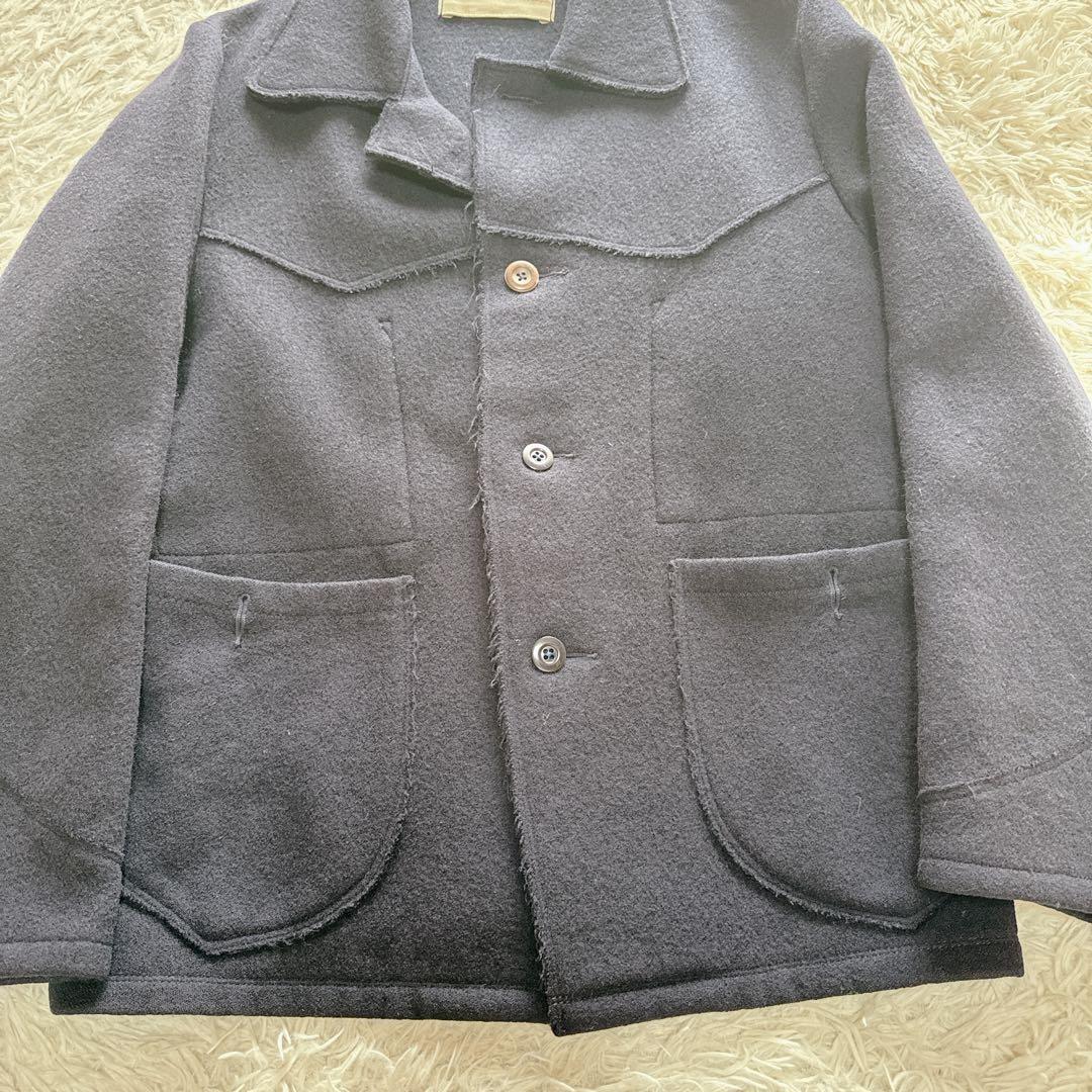 45rpm ウール100% ネイビー 45R メルトン　テーラードジャケット