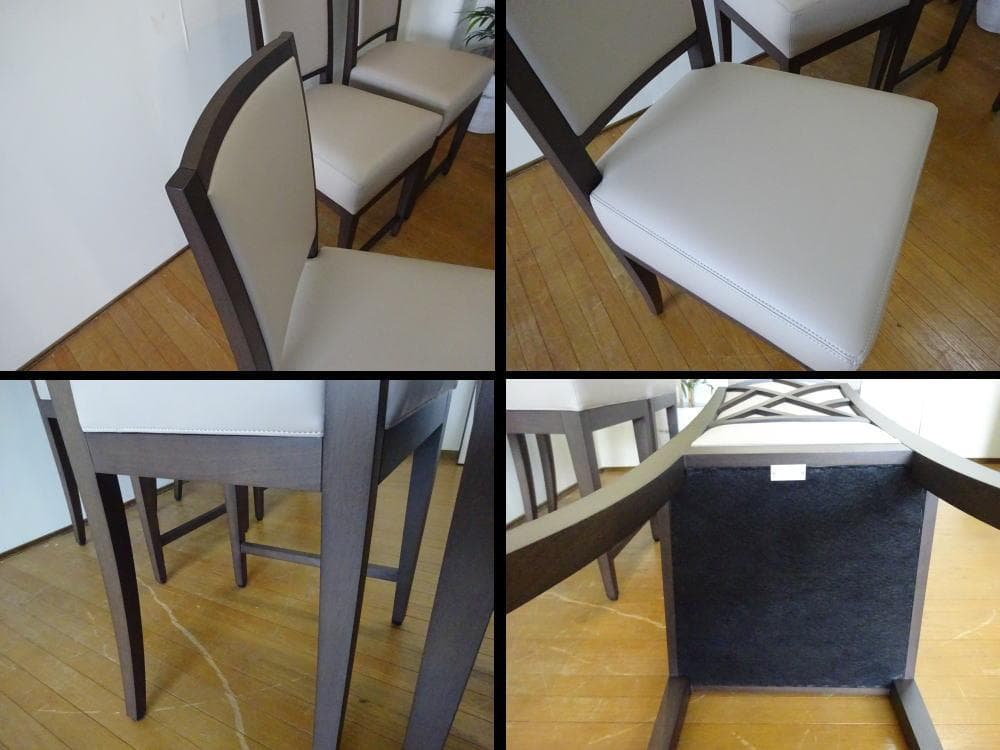 akira09221120　展示品　DE　本革張り　ダイニングチェア　4脚